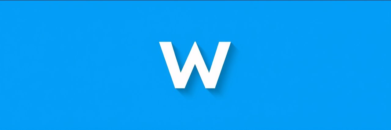 Modern roofing company in Surrey and London initial W logo, blue background